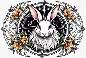 Dead rabbit fairy compass tattoo idea