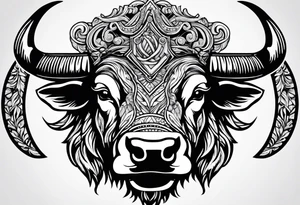 Bison head outline tattoo idea