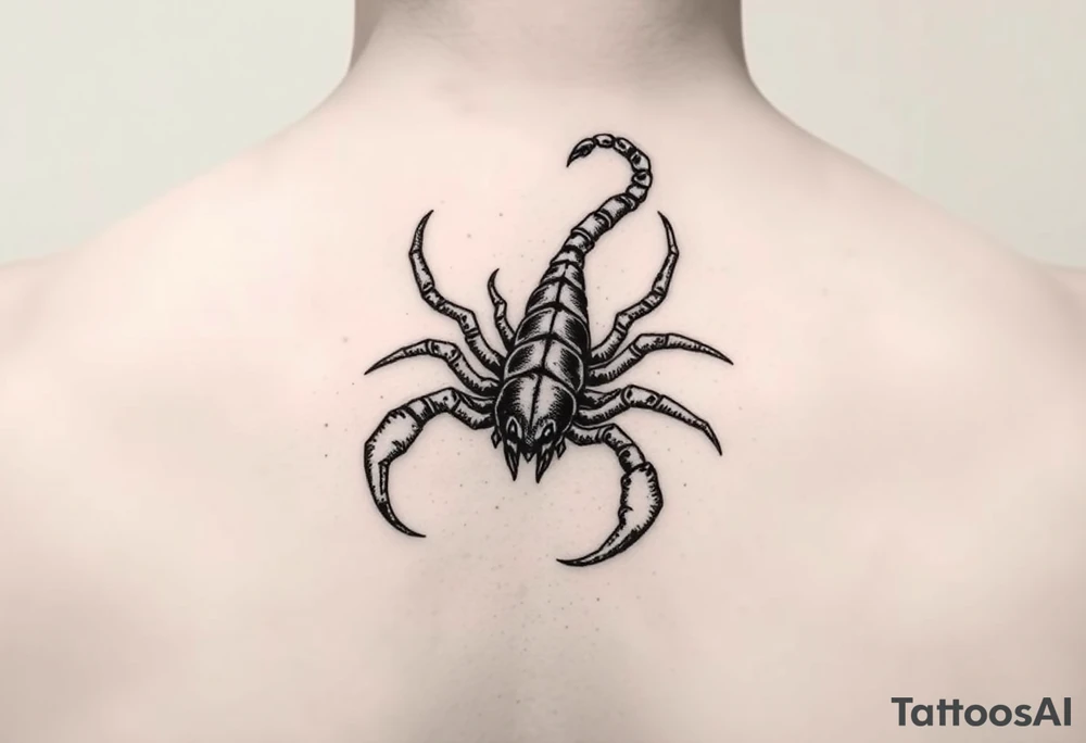 A mysterious scorpion neck tattoo tattoo idea