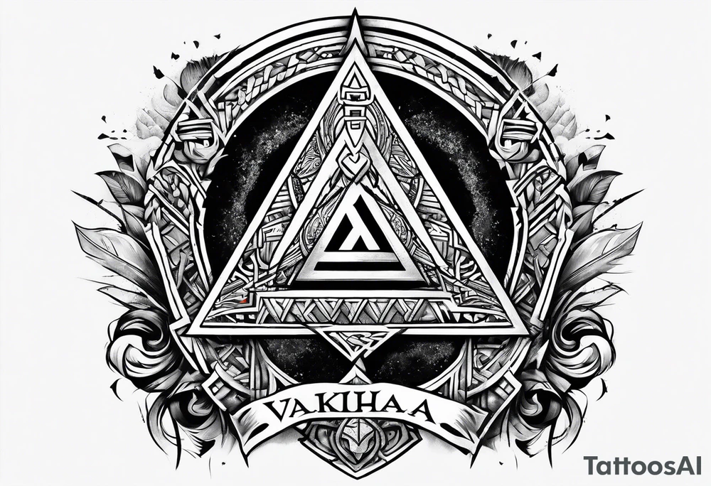 Valhalla valknut sword axe shield tattoo idea