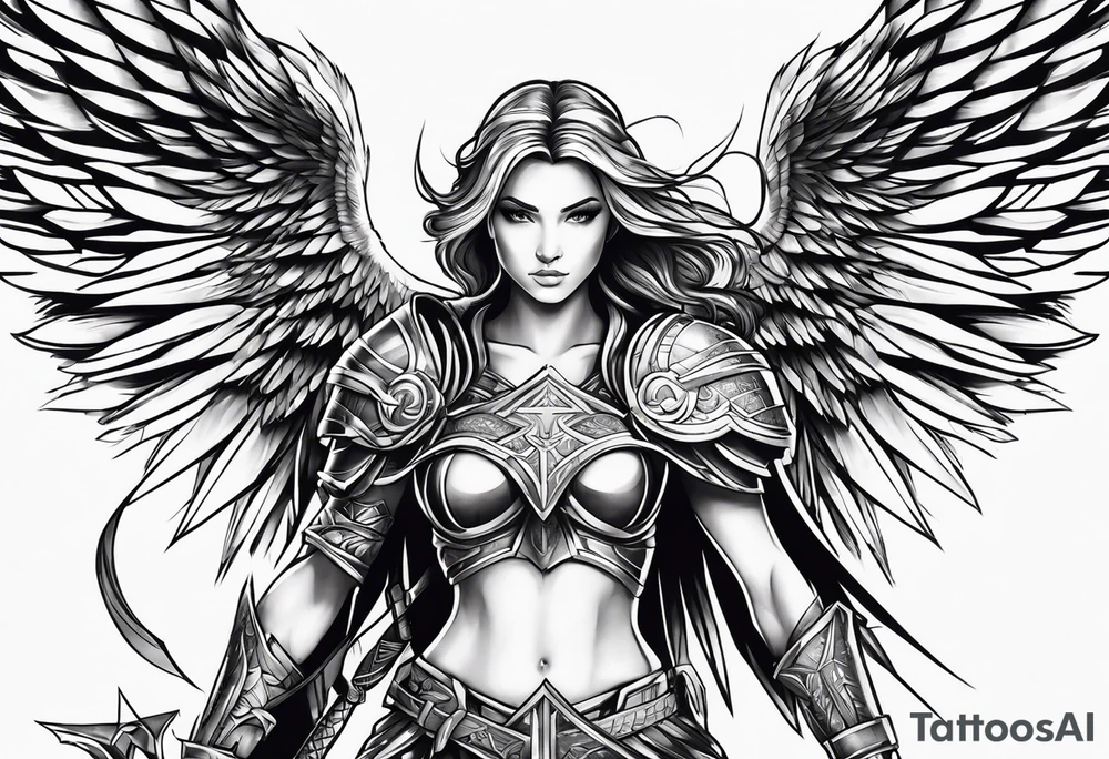 Angel warrior tattoo idea