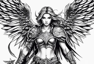 Angel warrior tattoo idea