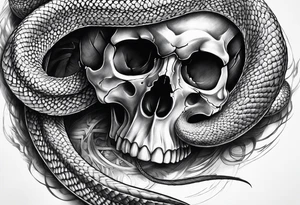 Viper Going Through Skull tattoo idea