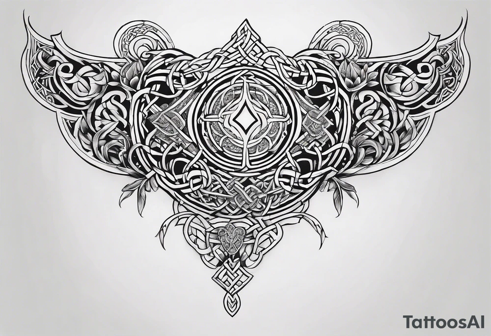 celtic sternum tattoo tattoo idea