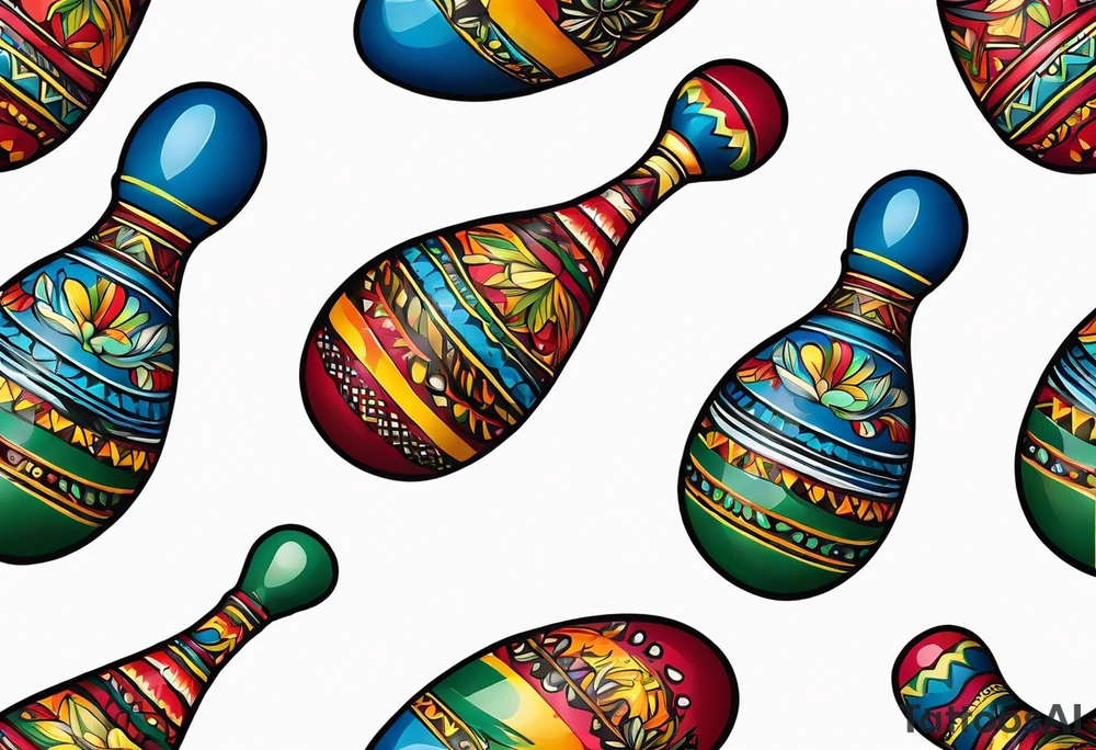 2 colorfull maracas with Cuban colors tattoo idea