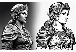 roman soldier lady tattoo idea