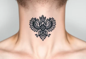 russian christian orthodox military neck design front facing tattoo idea