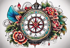 Compass dreams Alice wonderland tattoo idea