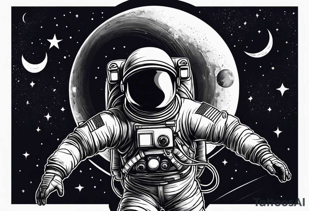 astronaut with music dancing in the moonlight tattoo idea astronaut with music dancing in the moonlight tattoo idea