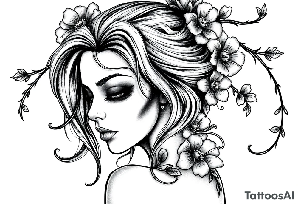 Naked Zombie pinup girl tattoo idea