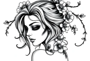 Naked Zombie pinup girl tattoo idea
