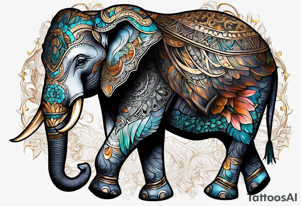 winged elephant tattoo idea