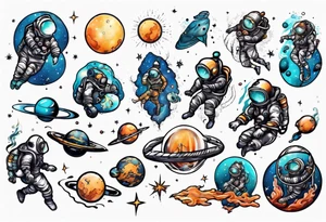 diver in space tattoo idea