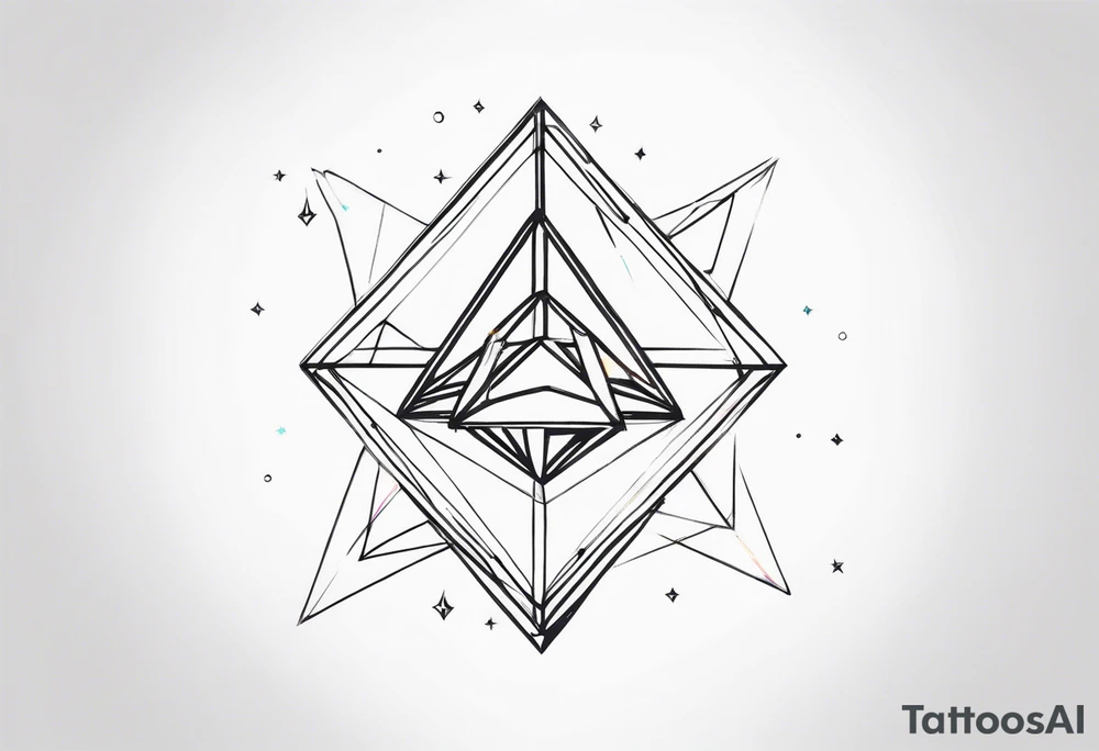 small minimalistic quantum field prism tattoo idea