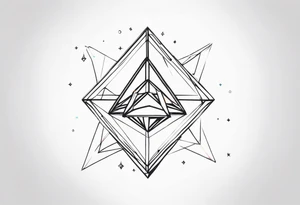 small minimalistic quantum field prism tattoo idea