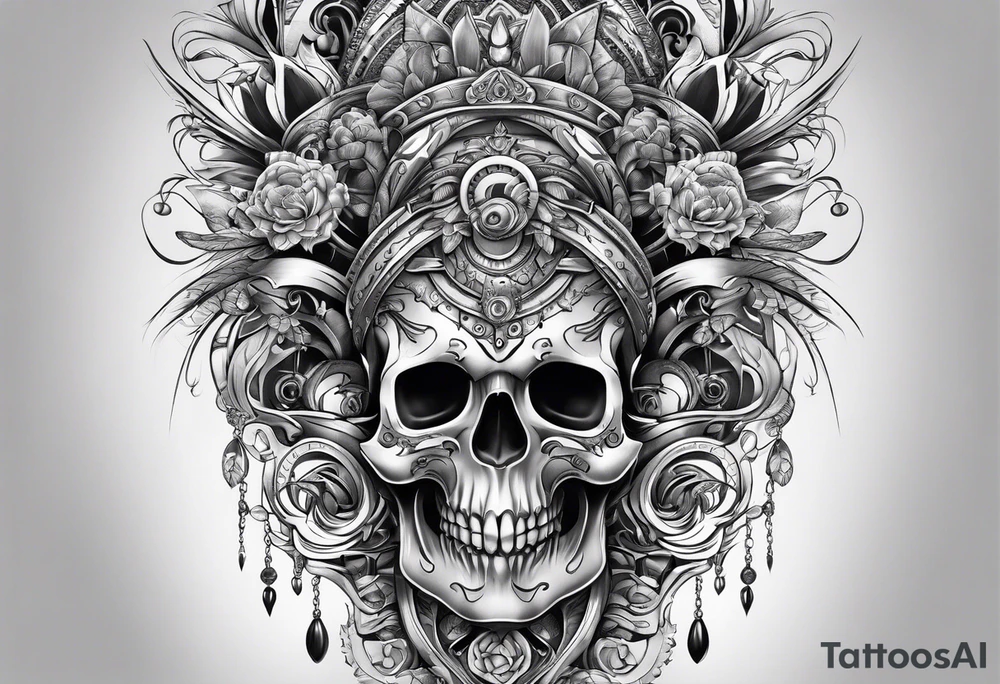 Full leg tattoo 2D tattoo idea