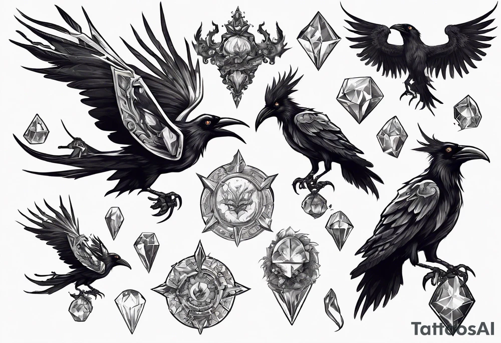 The Demon Raven Stolas, a Prince of Hell who is obsessed with gems, knowledge of astrology and poisonous plants. tattoo idea