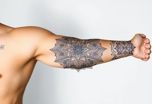 intricate mandala with sacred geometry and cosmic elements tattoo idea
