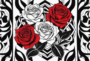 Flames,rose, the symbol of Lucifer tattoo idea