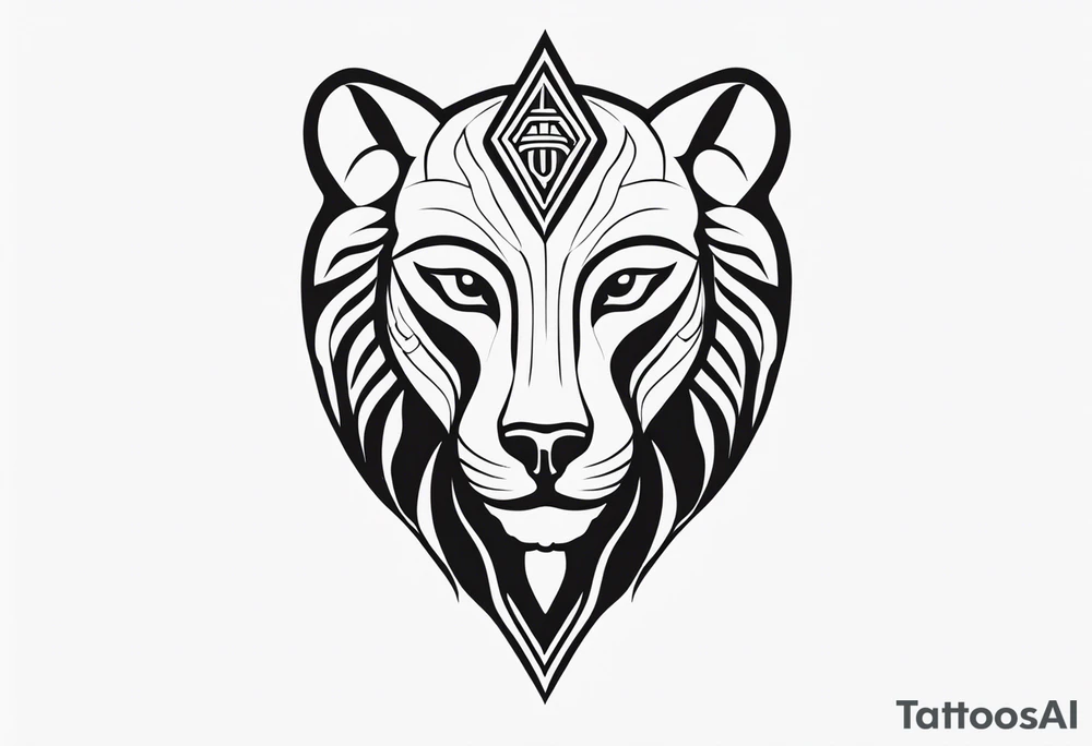 Sekhmet symbol minimalist tattoo idea
