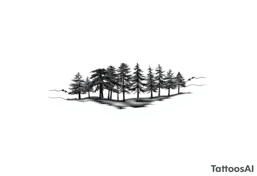 Full arm sleeve that starts with trees on the forearm tattoo idea
