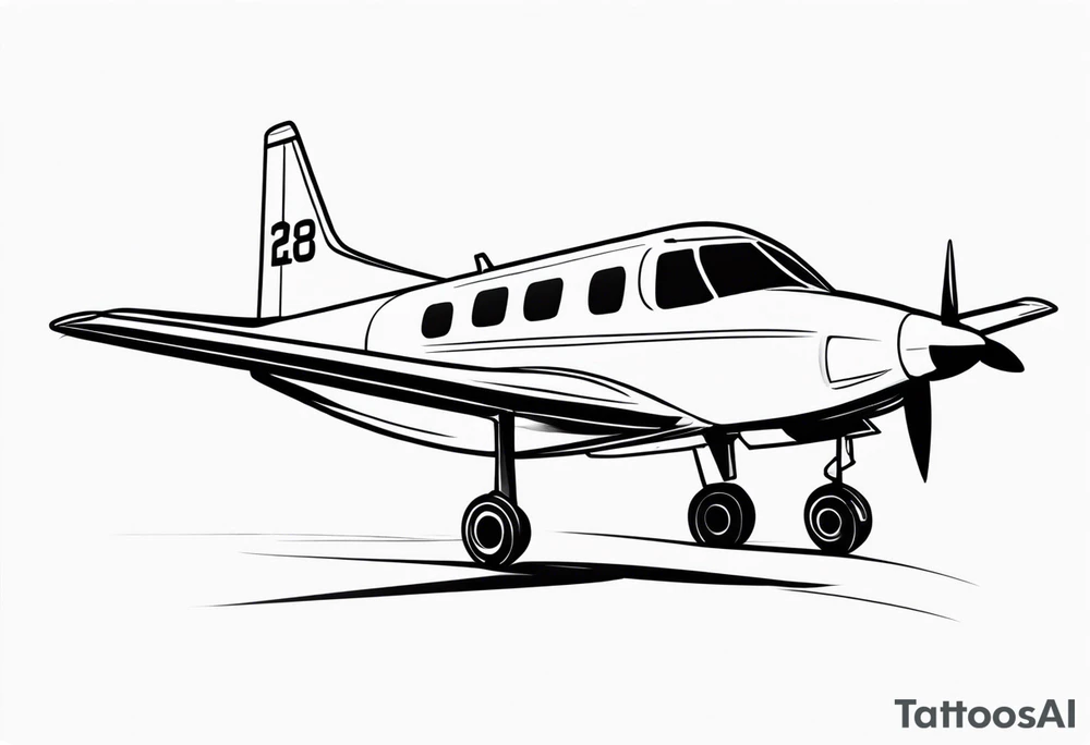 Airplane with roman date tattoo idea