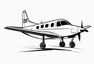 Airplane with roman date tattoo idea