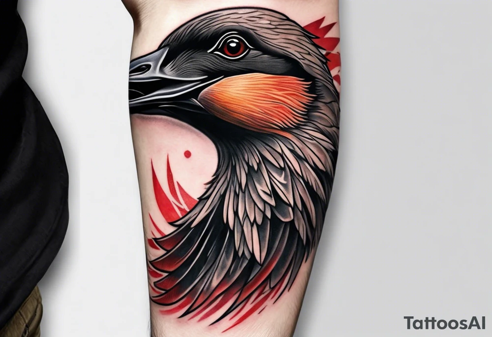 Canadian geese wing on forearm tattoo idea