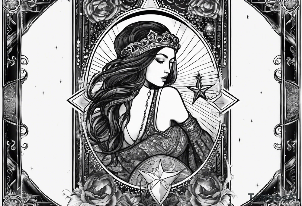 the star (tarot card) with Aquarius feeling tattoo idea