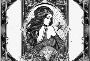 the star (tarot card) with Aquarius feeling tattoo idea