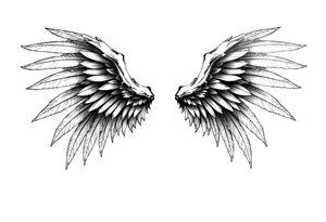 Long Angelwings tattoo idea