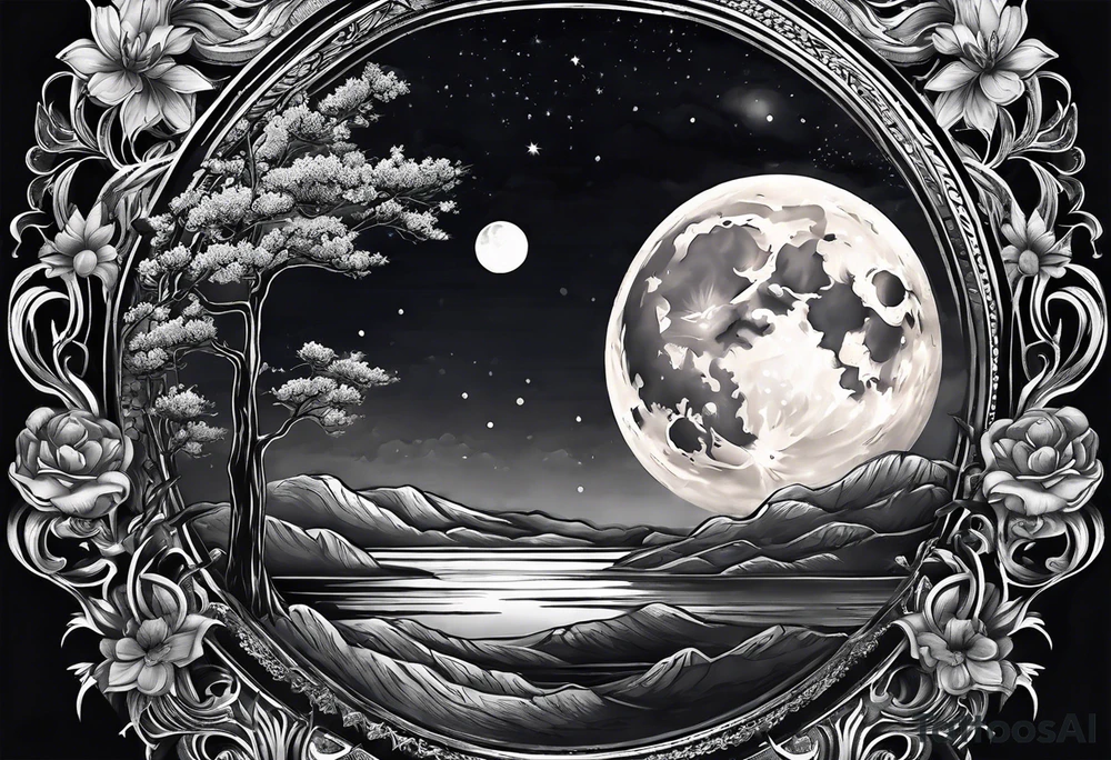 a full moon tattoo idea