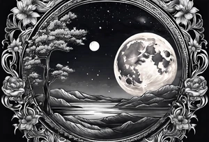 a full moon tattoo idea