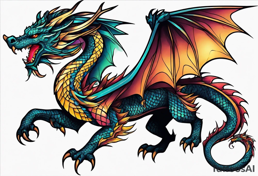 symetrical dragon tattoo idea