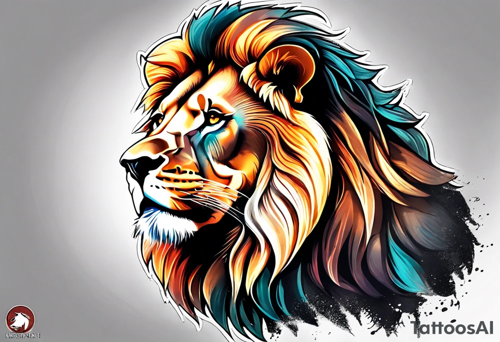 African lion tattoo idea