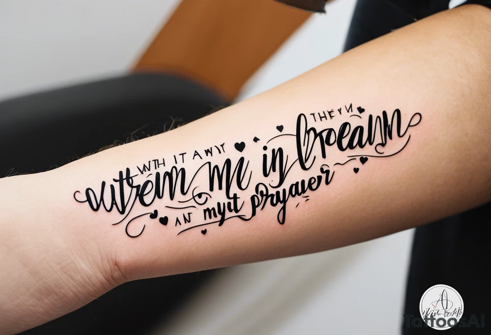 with a dream in my eye and a prayer in my heart tattoo idea