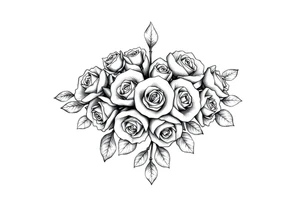 A lot of Small Roses in a diamond shape tattoo idea