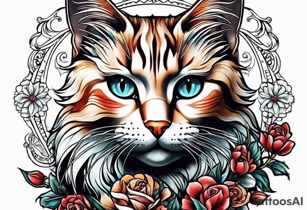 Books and cats tattoo idea