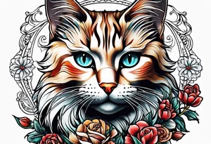 Books and cats tattoo idea