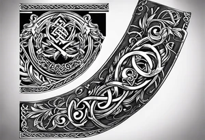 Cheers Mate text, armband +Celtic +Cancer Ribbon +tribal +artistic tattoo idea