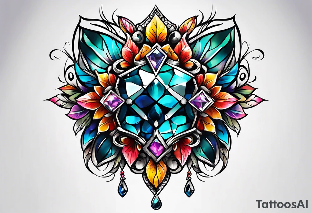 gemstone design tattoo idea