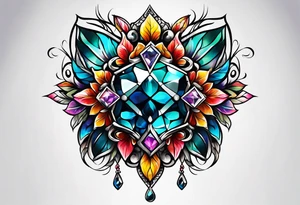 gemstone design tattoo idea