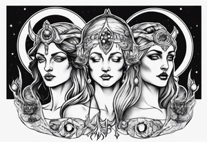 The High Priestesses. Hecate, Artemis and Selene as one. Representing Magic, Intuition and The Moon. tattoo idea