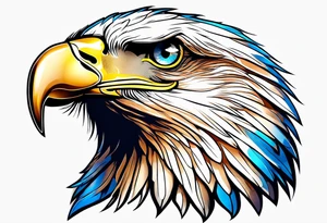 blue eyed eagle tattoo idea