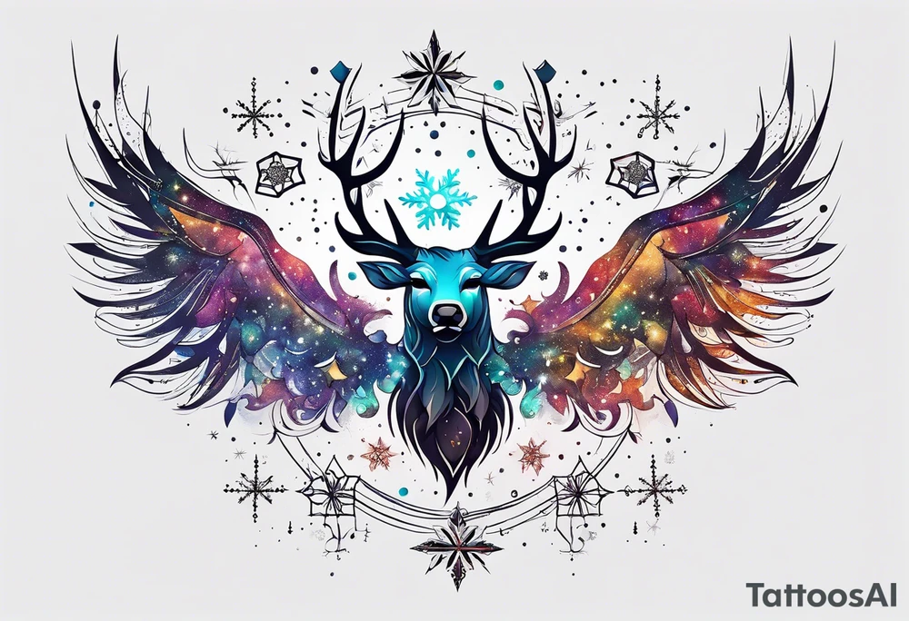 Constellation, animal, snowflake tattoo idea
