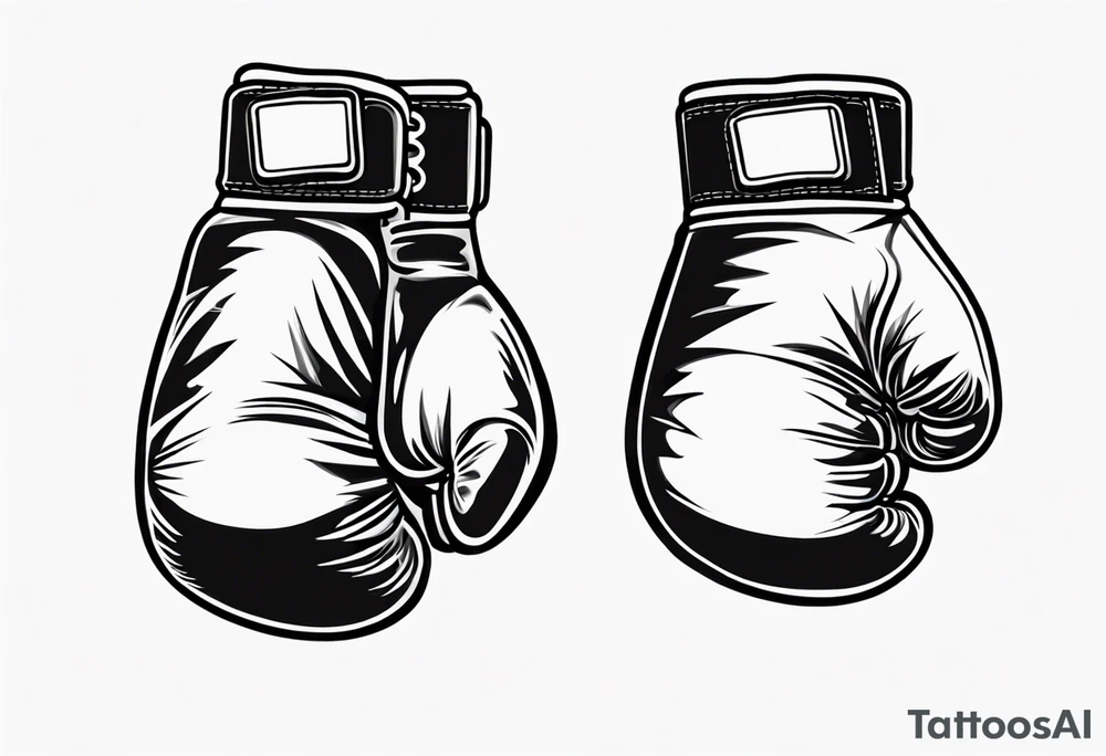 pair of boxing gloves in cartoon style tattoo idea