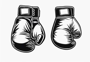 pair of boxing gloves in cartoon style tattoo idea