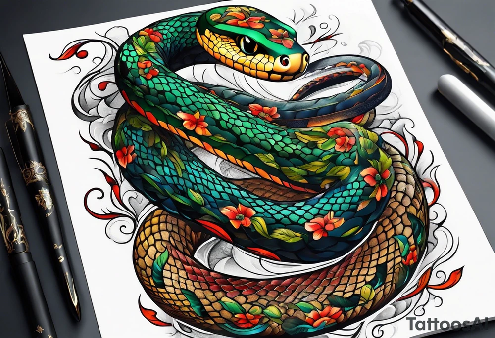 Binding snake tattoo idea