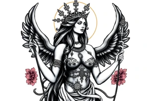 Dark style eris goddess tattoo idea