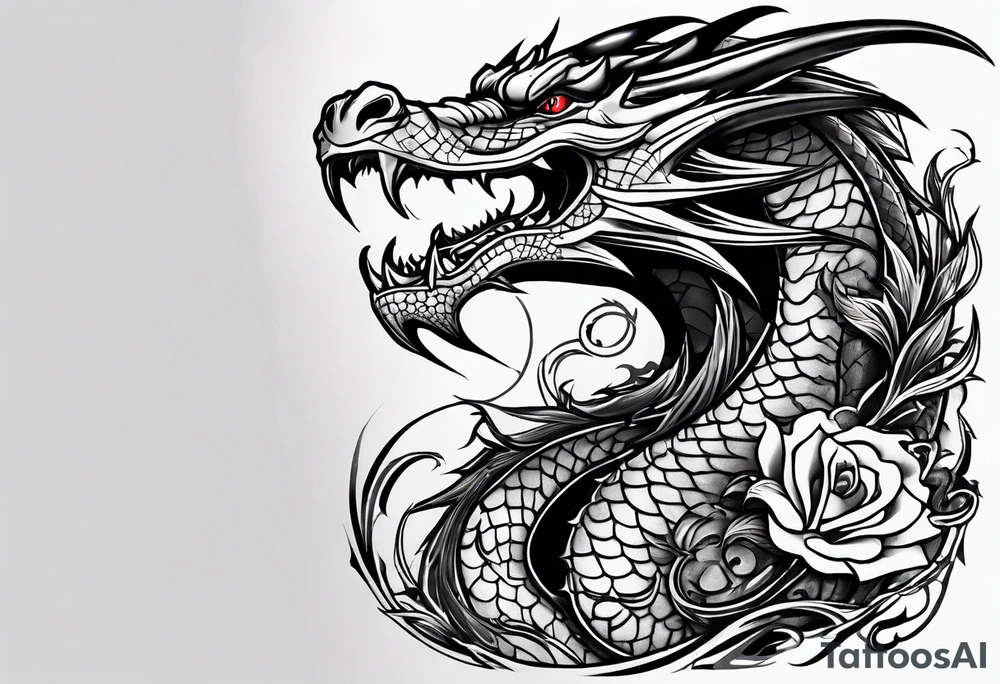 create a dragon tattoo that andrew tate has on his chest. tattoo idea